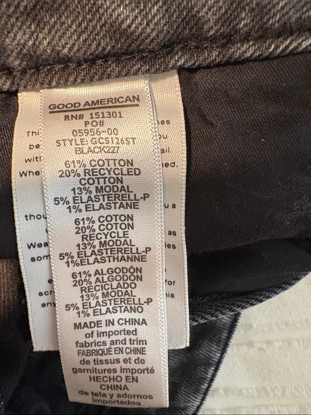 Good American Good Curve Women’s Distressed Grey Denim Shorts - Picture 8 of 8